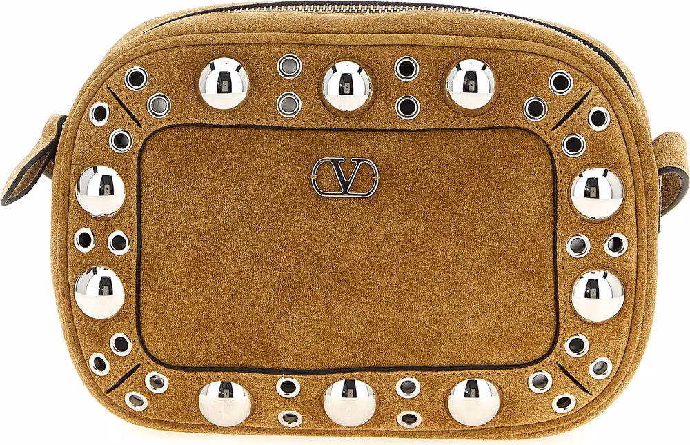 Valentino Garavani Beige Cowhide Crossbody Bag