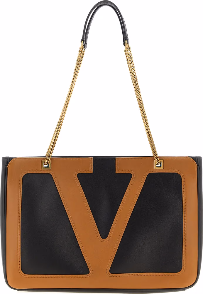 Valentino Garavani Brown Lamb Leather Tote Bag