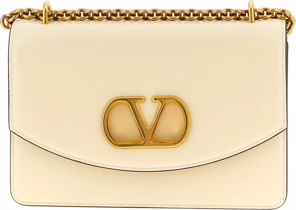 Valentino Garavani White Calfskin Shoulder Bag
