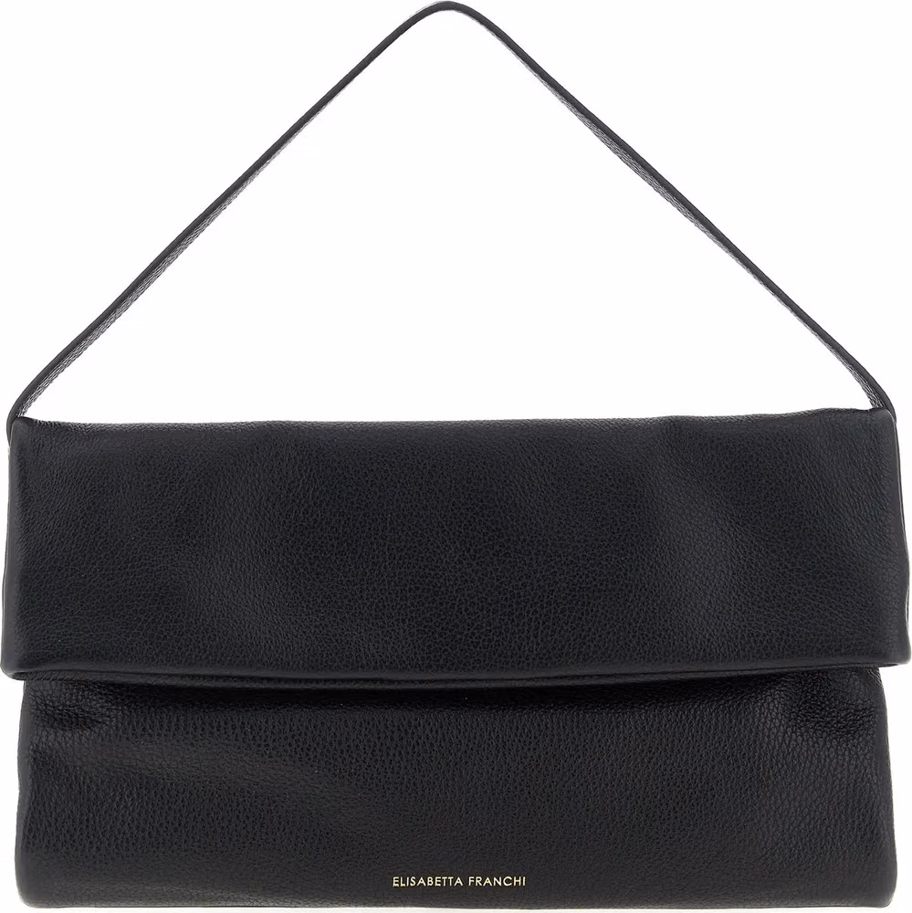 Elisabetta Franchi Black Calfskin Shoulder Bag