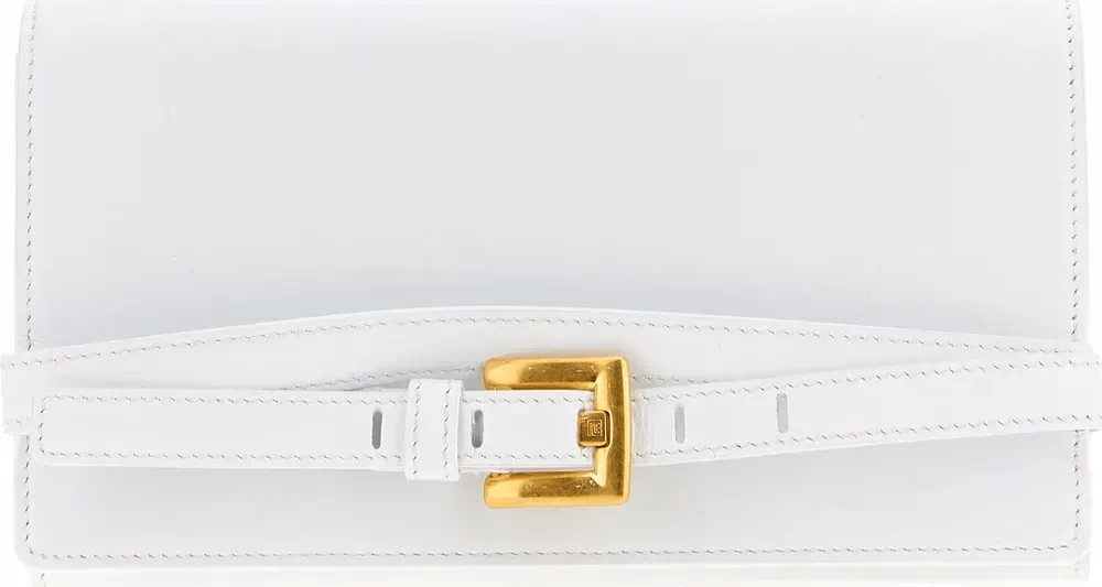 Balmain White Calfskin Cardholder