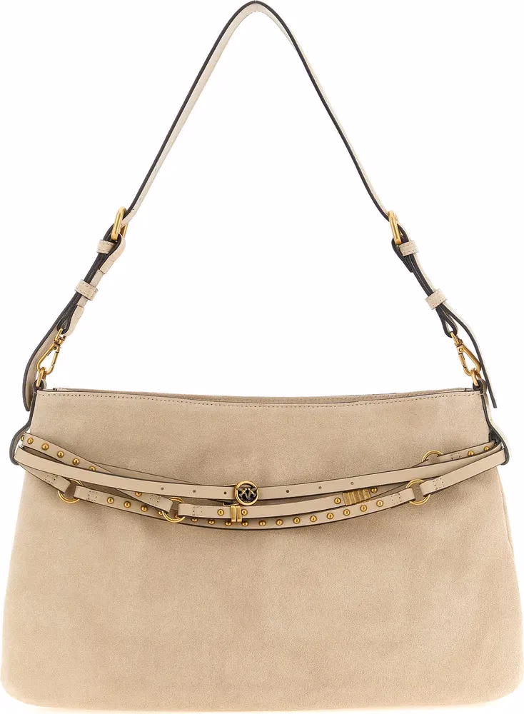 PINKO Beige Cowhide Shoulder Bag