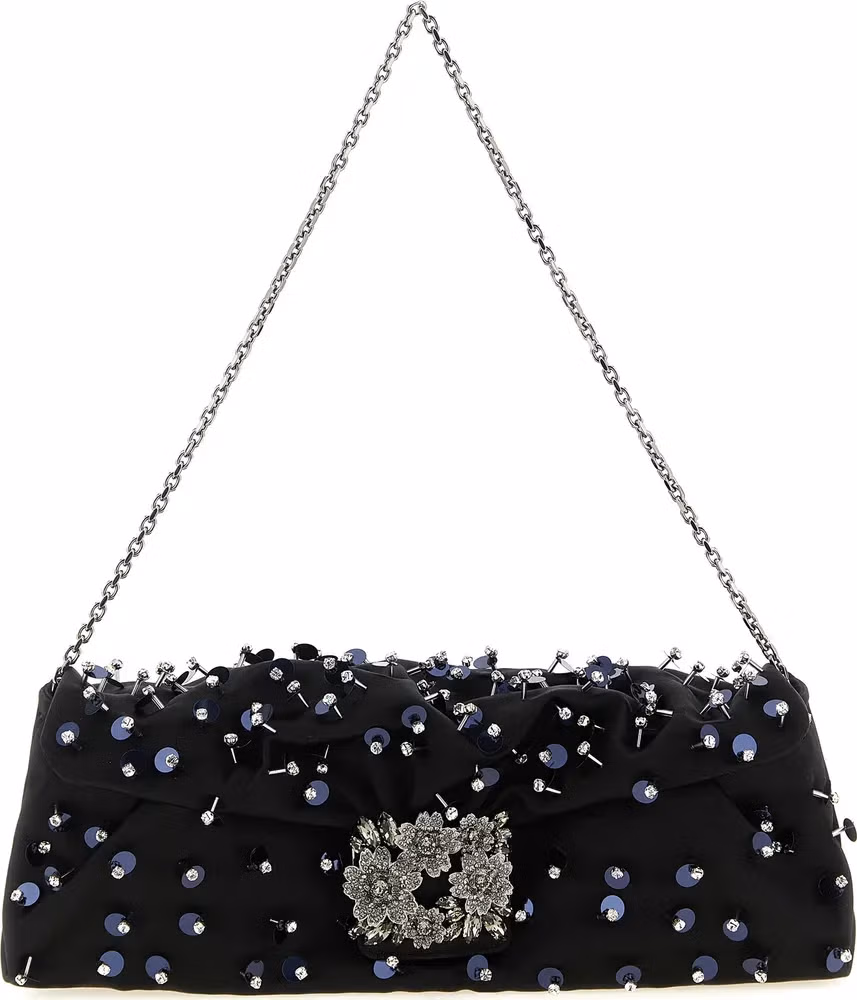 Roger Vivier Black Viscose Clutch Bag