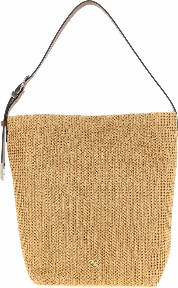 PINKO Beige Cowhide Shoulder Bag