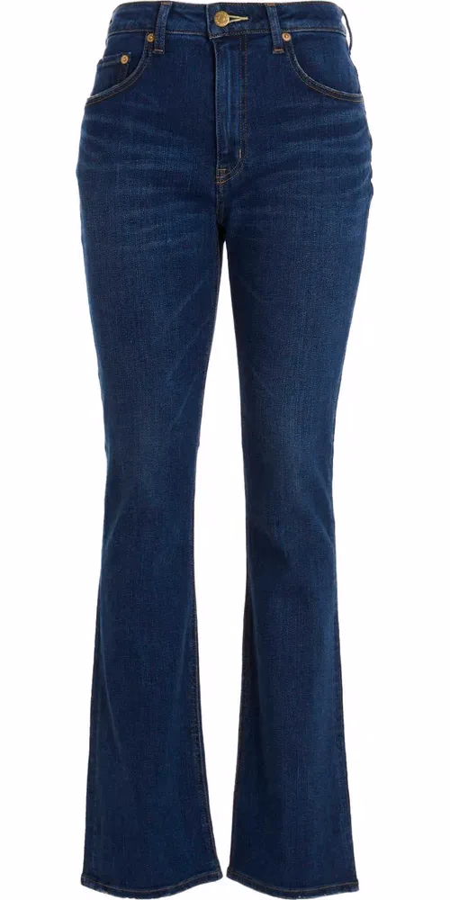 TU ES MON TRESOR Blue Cotton Flared Jeans