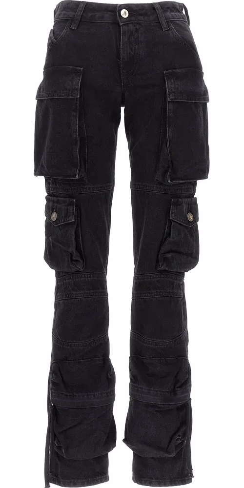 The Attico Black Cotton Cargo Pants