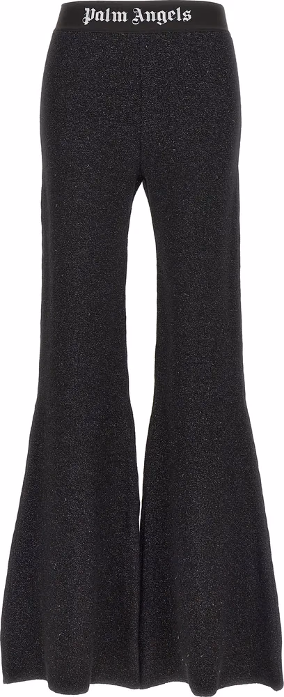 Palm Angels Black Viscose Flared Pants