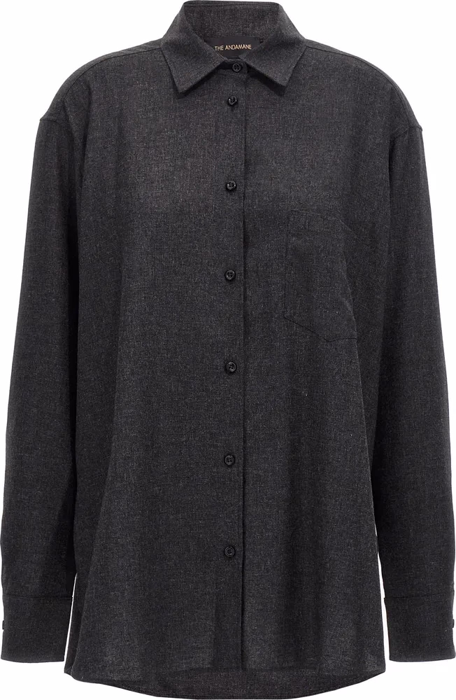 The Andamane Gray Wool Blouse