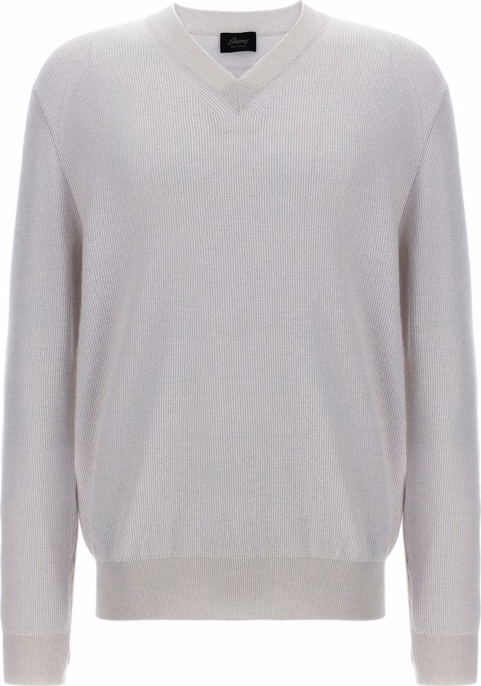 Brioni White Cashmere Cardigan
