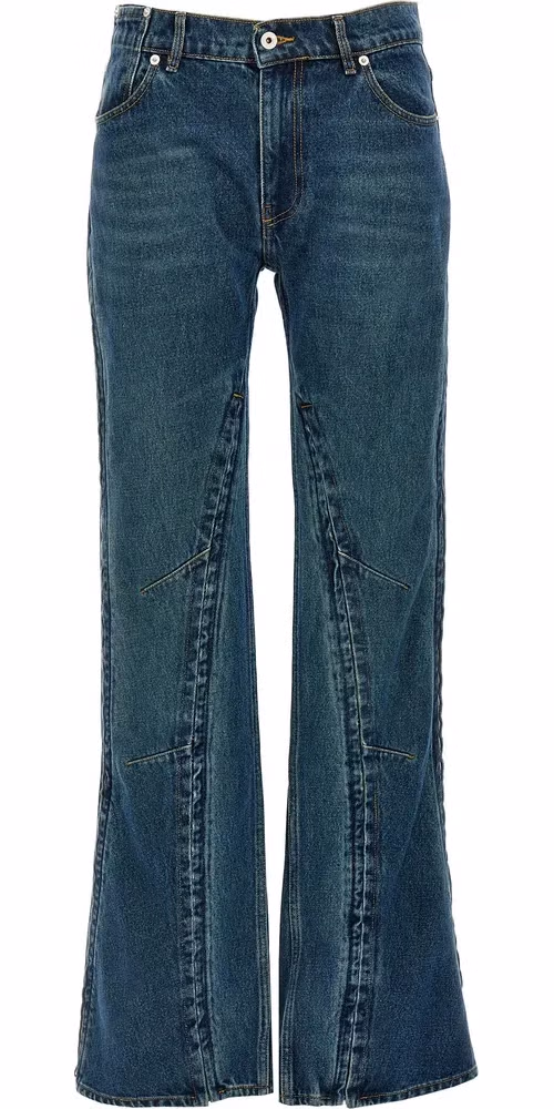 Y/PROJECT Blue Cotton Flared Jeans