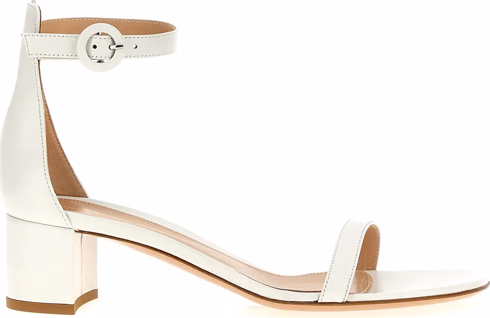 Gianvito Rossi White Leather Flat Sandals