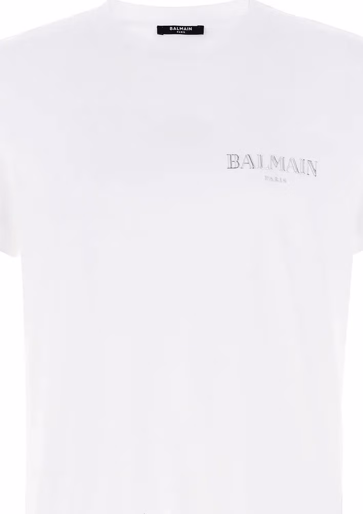 Balmain White Organic Cotton T-Shirt