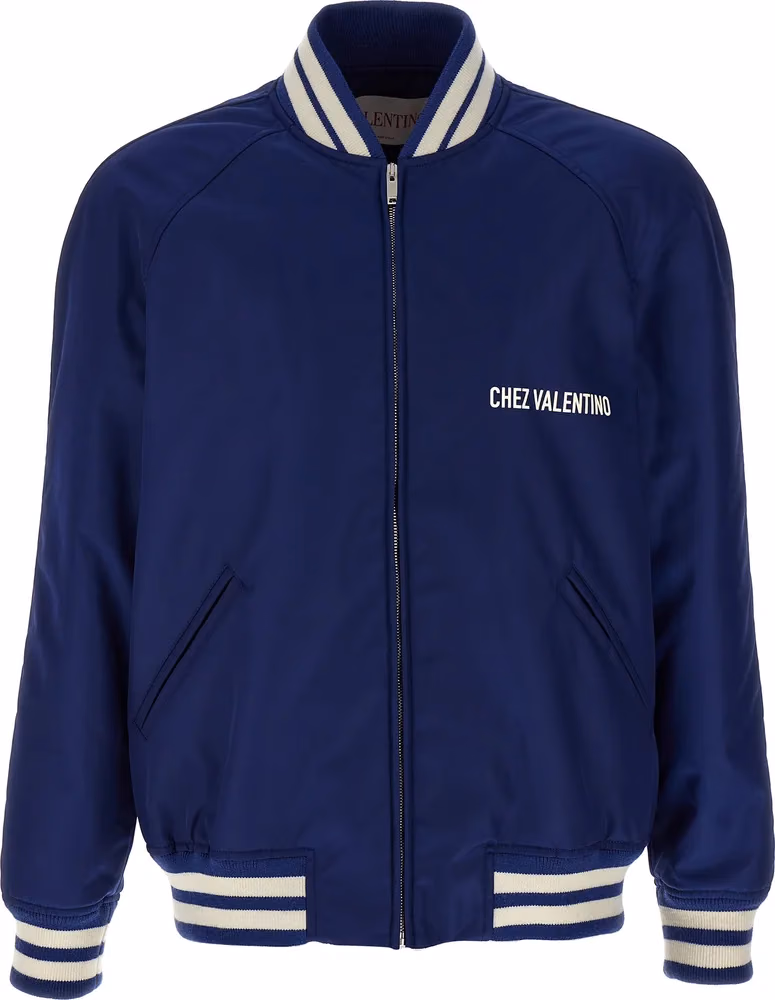Valentino Garavani Blue Polyamide Bomber