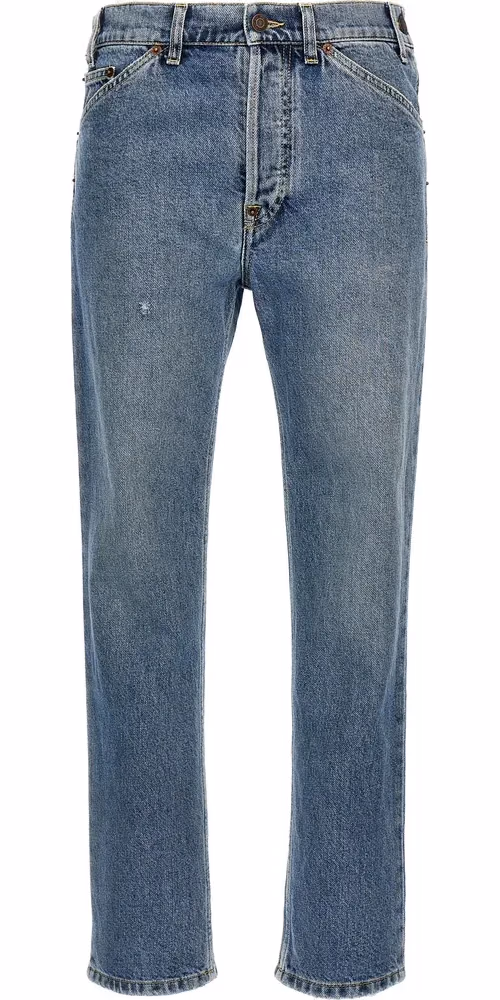 Moschino Blue Cotton Straight-Leg Jeans