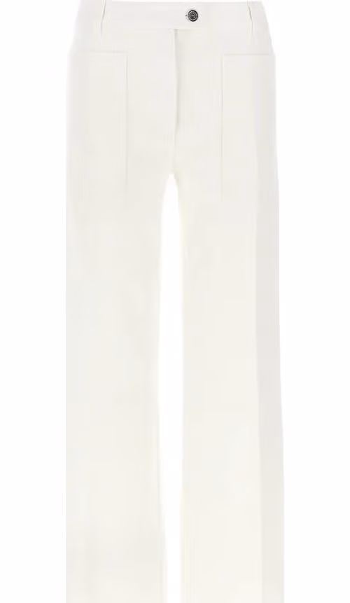 Ferragamo White Cotton Straight-Leg Jeans