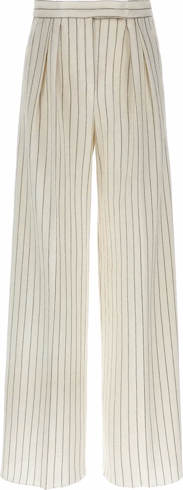 Max Mara White Cotton Casual Pants