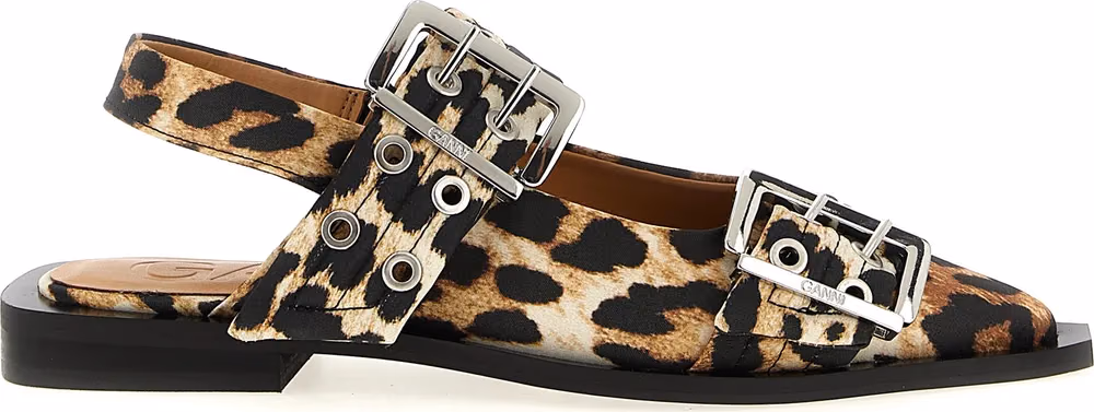 Ganni Multicolor Polyester Ballet Flats