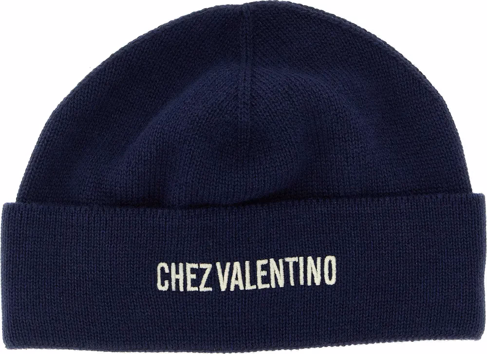 Valentino Garavani Blue Cotton Beanie