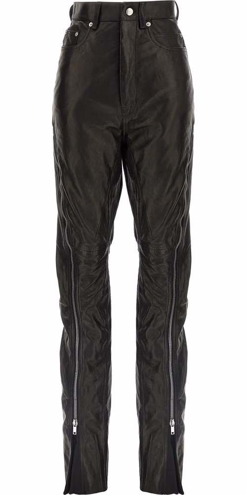 Rick Owens Black Leather Pants