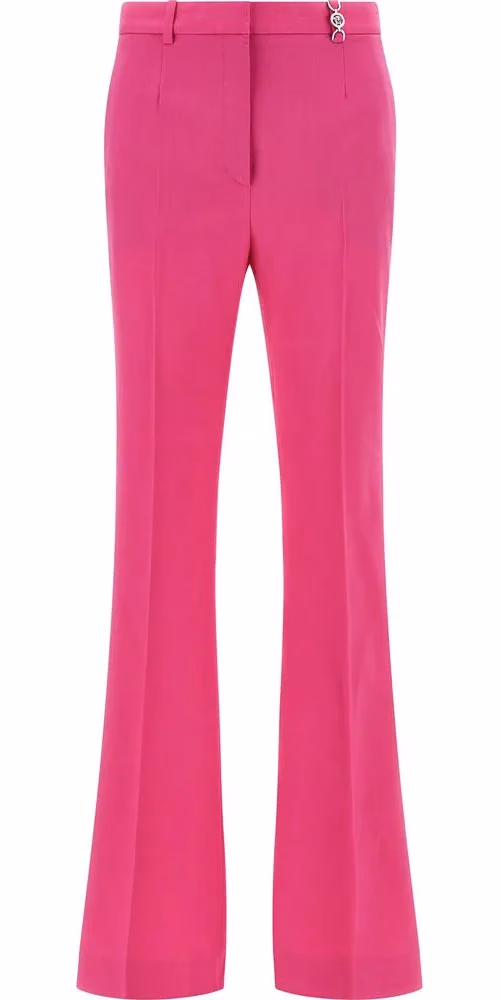 Versace Fuchsia Virgin Wool Flared Pants