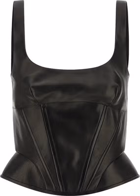Black Lamb Leather Tank Tops