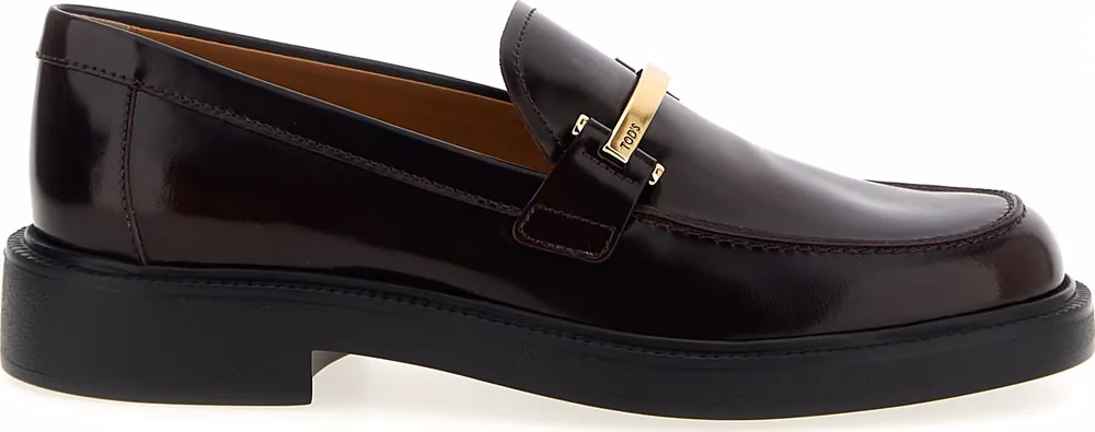 Tod's Bordeaux Calfskin Slip-On Loafers