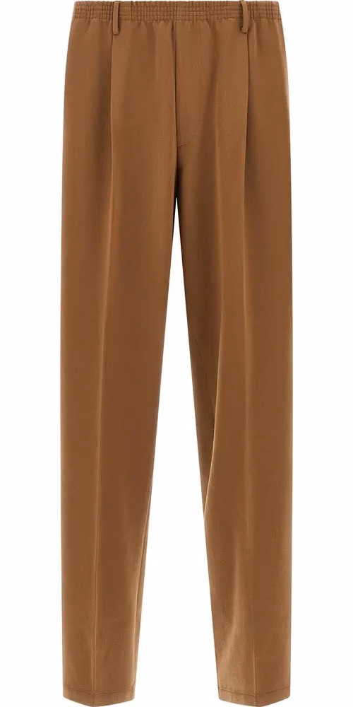 CELLAR DOOR Brown Polyester Casual Pants