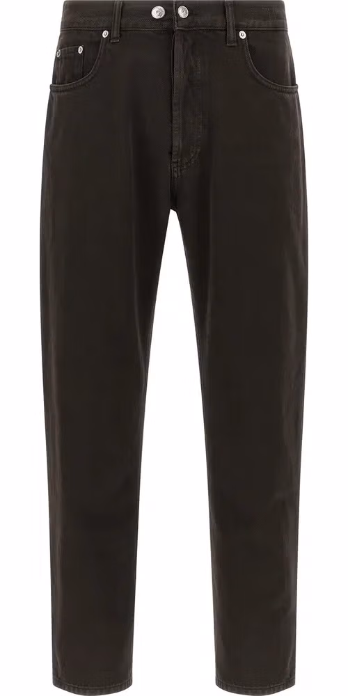 Department 5 Black Cotton Tapered Jeans