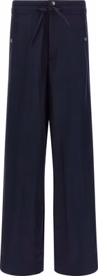 Blue Nylon Casual Pants