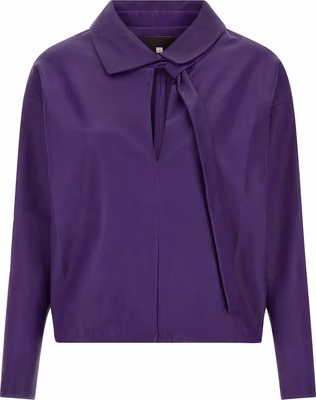 Purple Lamb Leather Blouse