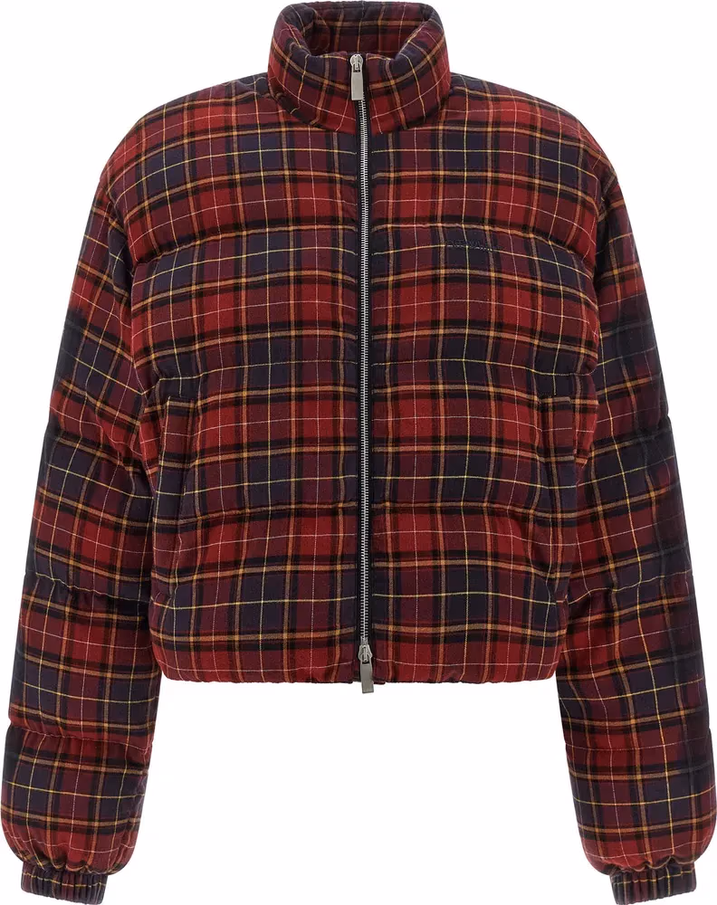 Off-White Bordeaux Cotton Full-Length Jacket