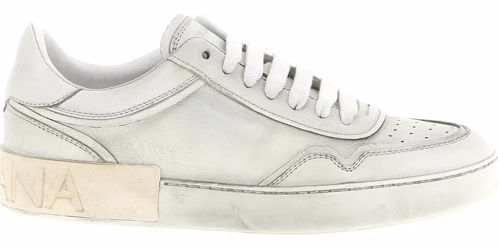 Dolce & Gabbana White Lamb Leather Low Top Sneakers