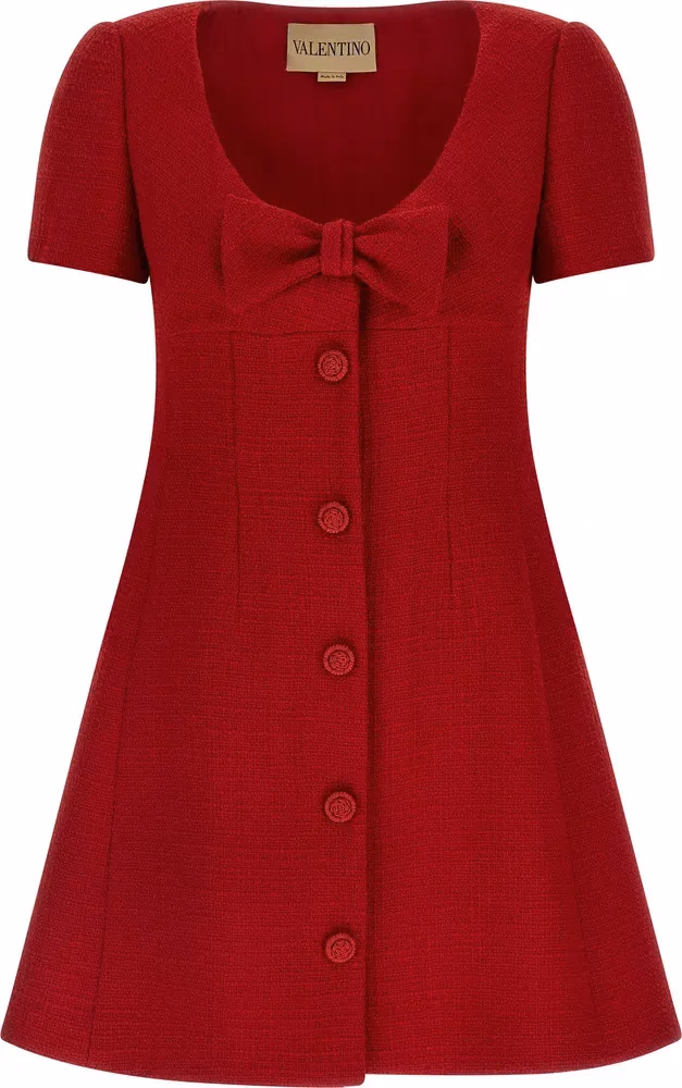 Valentino Garavani Multicolor Virgin Wool Short Dress