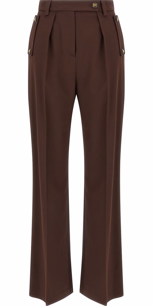 Elisabetta Franchi Brown Polyester Casual Pants