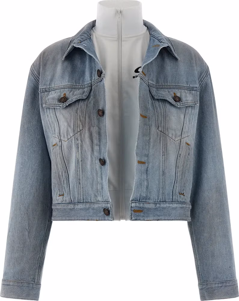 Balenciaga Blue Cotton Denim Jacket