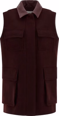 Bordeaux Virgin Wool Sleeveless Jacket