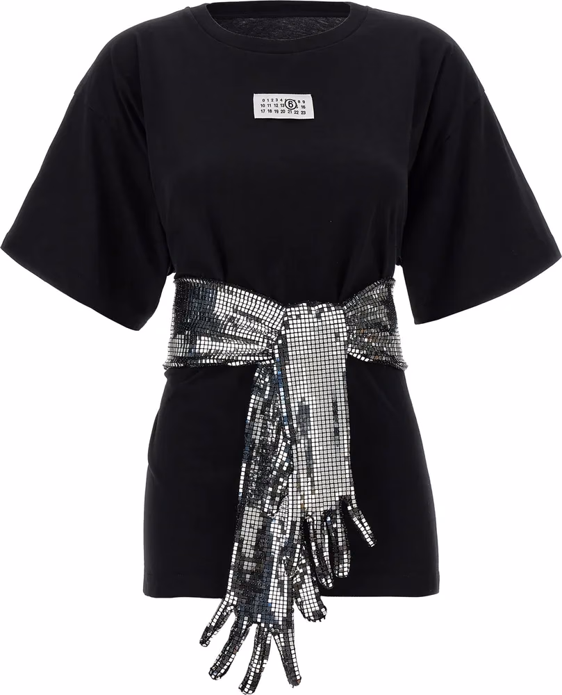 MM6 Maison Margiela Black Cotton T-Shirt
