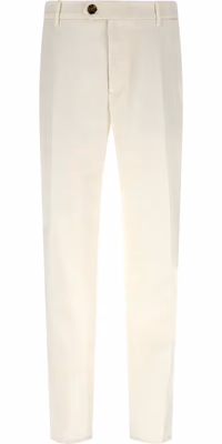 White Cotton Casual Pants