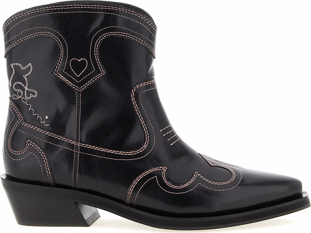 Ganni Black Polyethylene Chelsea Boots