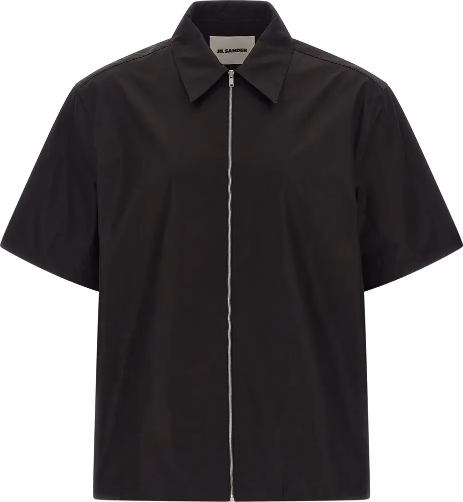 Jil Sander Black Cotton Blouse