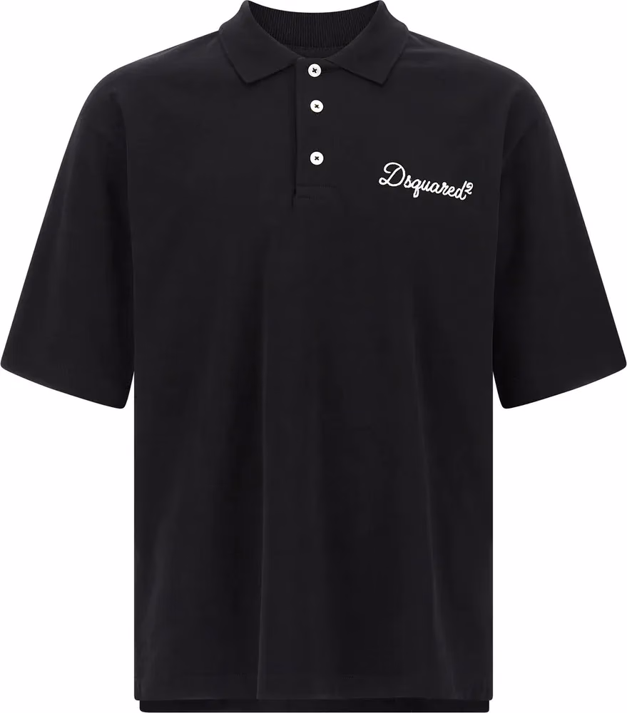 Dsquared² Black Cotton Polo Shirt