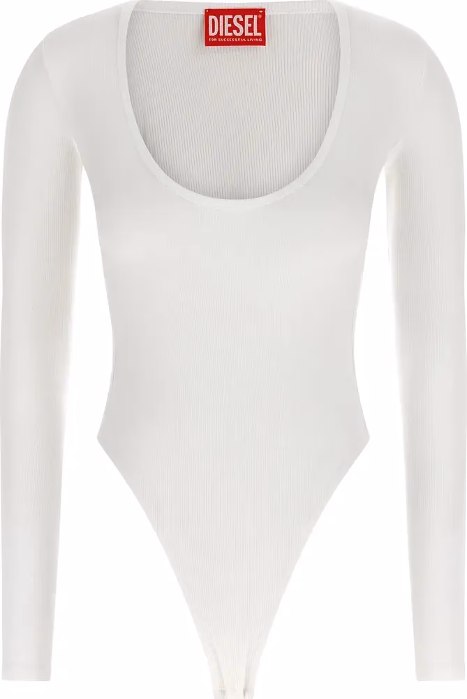 Diesel White Viscose Bodysuit