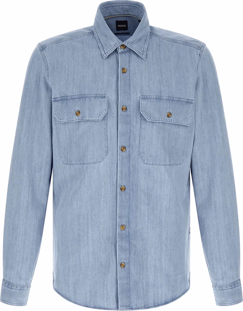 Hugo Boss Blue Cotton Blouse
