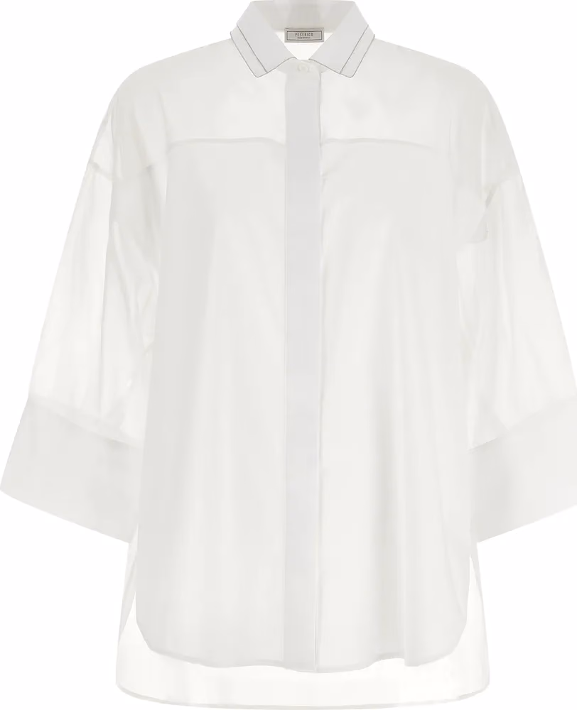 Peserico White Cotton Blouse