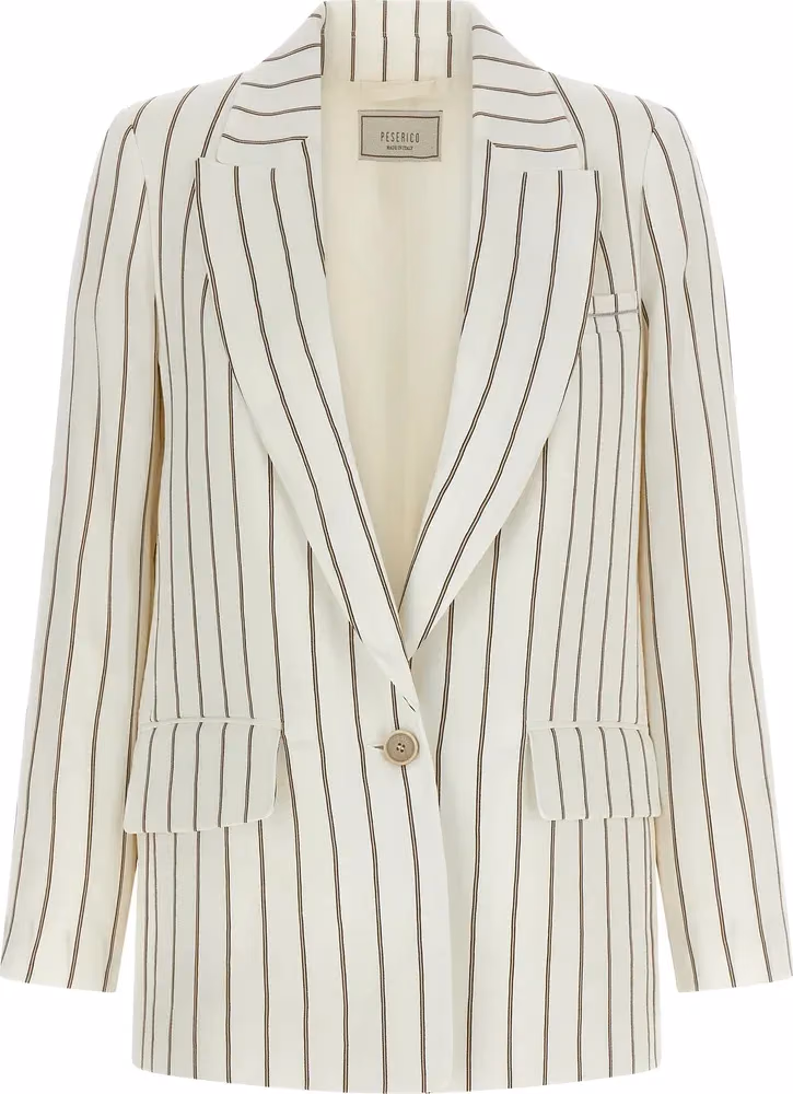 Peserico White Linen Blazer