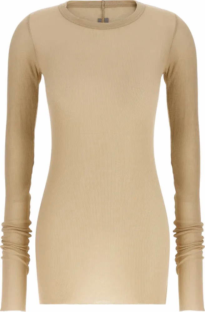 Rick Owens Beige Viscose Long Sleeve T-Shirt