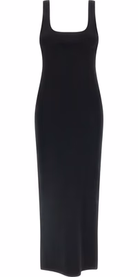 Black Viscose Midi Dress