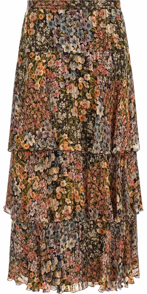 Valentino Garavani Multicolor Silk Midi Skirt