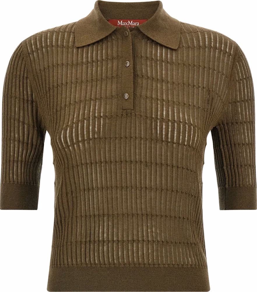 Max Mara Bicolor Silk Polo Shirt