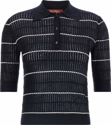 Blue Silk Polo Shirt